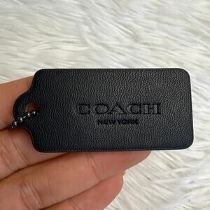 2" COACH Black Fob Bag Charm Hang tag Hangtag